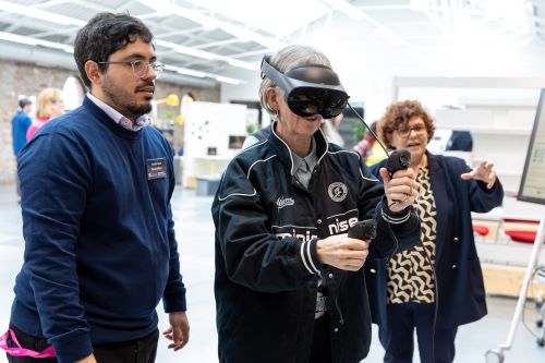 Chief Scientific Adviser taking part in a virtual reality demonstration